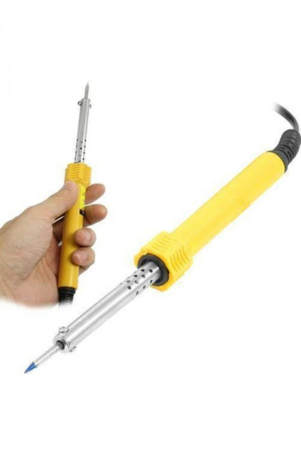 60 Watt Topraklı Profesyonel Lehim Kalem Havya Lüx Set Lehim Teli + Mini Sehpa + Temizleme Süngeri - 6