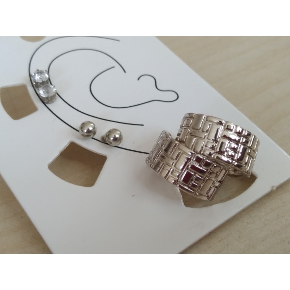 BAYAN KÜPESİ, 3LÜ KÜPE SETİ, YENİ SERİ EKONOMİK METAL KÜPE, Sortie Bayan Küpesi