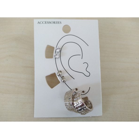 BAYAN KÜPESİ, 3LÜ KÜPE SETİ, YENİ SERİ EKONOMİK METAL KÜPE, Sortie Bayan Küpesi - 2