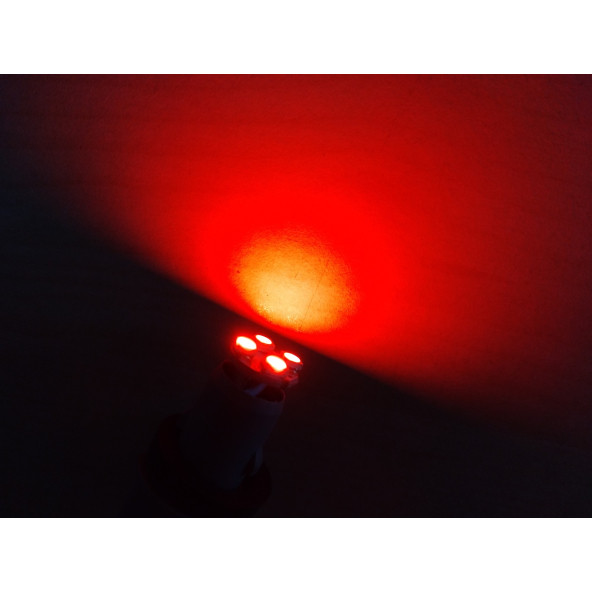 T10 DİPSİZ LED AMPUL (4 ÇİPLİ) KIRMIZI 12V (2ADET FİYATI) T10 GÖSTERGE, PARK, SİNYAL, PLAKA AMPULU