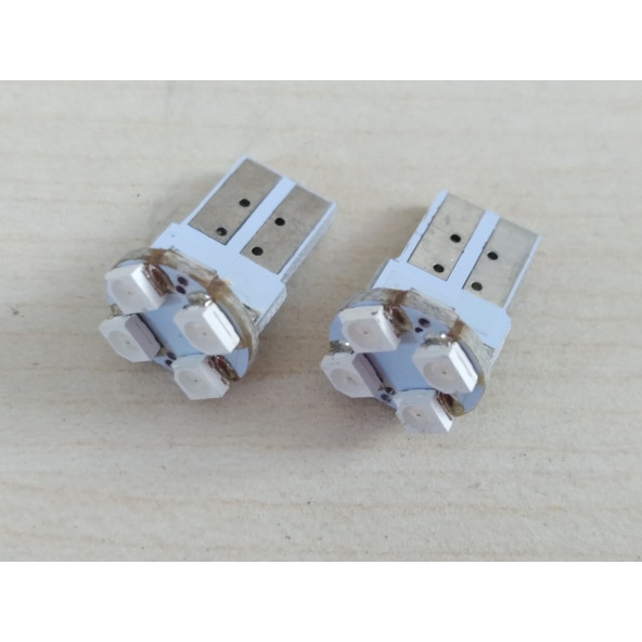T10 DİPSİZ LED AMPUL (4 ÇİPLİ) KIRMIZI 12V (2ADET FİYATI) T10 GÖSTERGE, PARK, SİNYAL, PLAKA AMPULU - 4