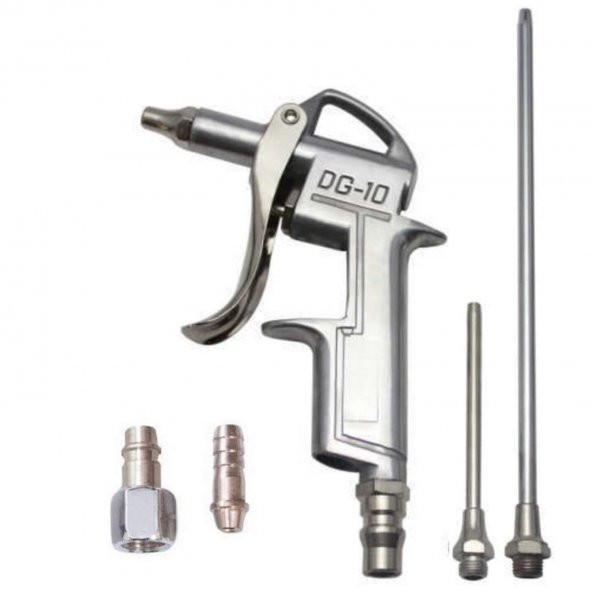 Hava Tabancası Uzun - Kompresör Hava Üfleme Tabancası - 5 Parça Hava Tabanca Seti