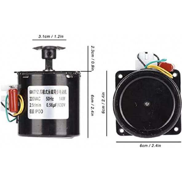 KULUÇKA ÇEVİRME MOTORU 14W - 220 V (60Kg) - 2