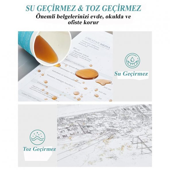 Poşet Dosya 25 Li A-4 Şeffaf Föy Dosya 1 Paket Artlantis Ofis Okul Kenarı Delikli Poşet Dosya 1 Paket - 7