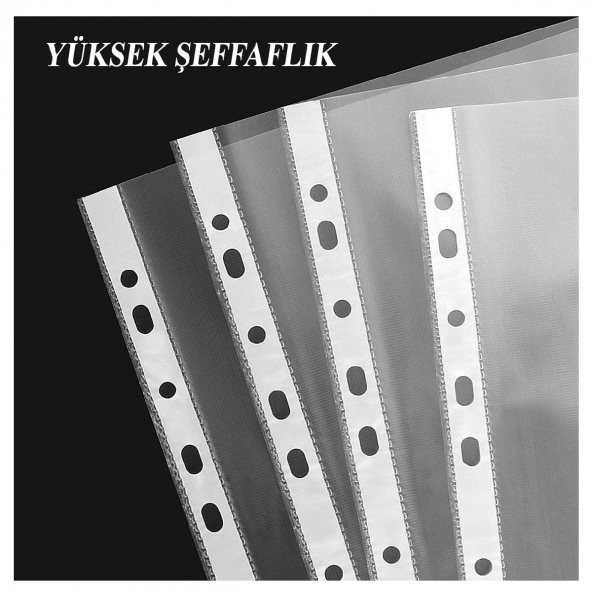 Poşet Dosya 50 Li A-4 Şeffaf Föy Dosya 1 Paket Artlantis Ofis Okul Kenarı Delikli Poşet Dosya 1 Paket - 2