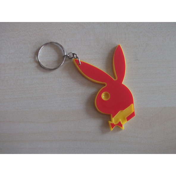 Anahtarlık PLAYBOY PLASTİK KIRMIZI (PLAYBOY LOGO) PLAYBOY MASKOT, PLAYBOY Asma Süs, OTO ANAHTARLIĞI