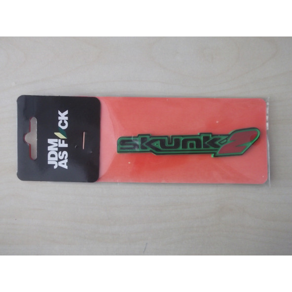 SKUNK2 LOGOSU 10x1,5cm KABARTMA SPORT ARMA YEŞİL (SKUNK2 ARMASI) SKUNK2 YAZISI - SKUNK2 LOGO
