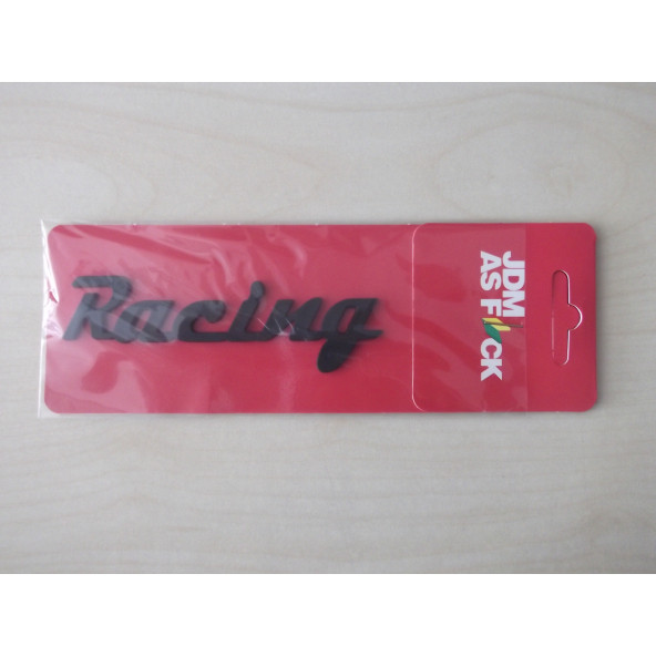 RACİNG LOGOSU 10,5x2cm KABARTMA SPORT ARMA SİYAH (RACİNG ARMASI) RACİNG YAZISI