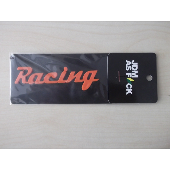 RACİNG LOGOSU 10,5x2cm KABARTMA SPORT ARMA TURUNCU (RACİNG ARMASI) RACİNG YAZISI