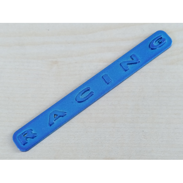 RACİNG LOGOSU 10,5x1,5cm KABARTMA SPORT ARMA MAVİ (RACİNG ARMASI) RACİNG YAZISI - RACİNG LOGO ürün görseli
