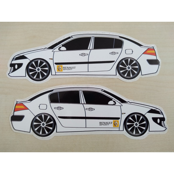 MEGANE sticker 16x5cm 2Lİ TAKIM (MEGANE 2 SEDAN) MEGANE logo - MEGANE arması - MEGANE ETİKETİ