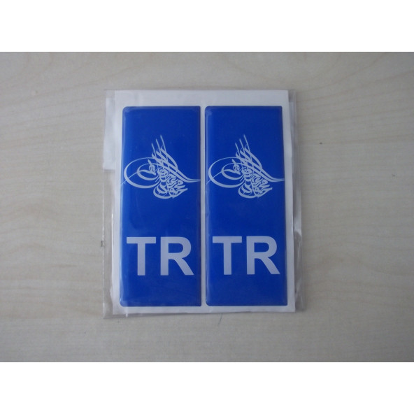 TR PLAKA STİCKER DAMLA 10x4cm (2 TANE FİYATI) OSMANLI TUĞRASI -TR STİCKER - PLAKA ARMASI