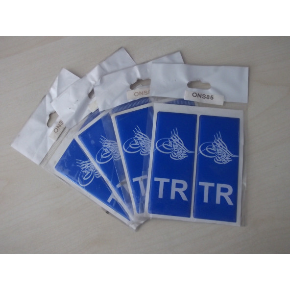 TR PLAKA STİCKER DAMLA 10x4cm (2 TANE FİYATI) OSMANLI TUĞRASI -TR STİCKER - PLAKA ARMASI - 2