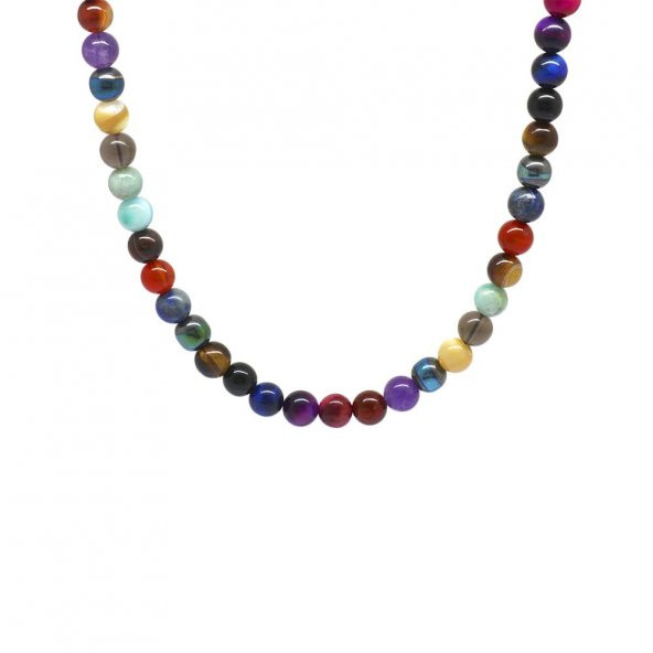 Nipora Küre Kesim Çakra Doğaltaş Kombinli Erkek Başarı Kolyesi - 3