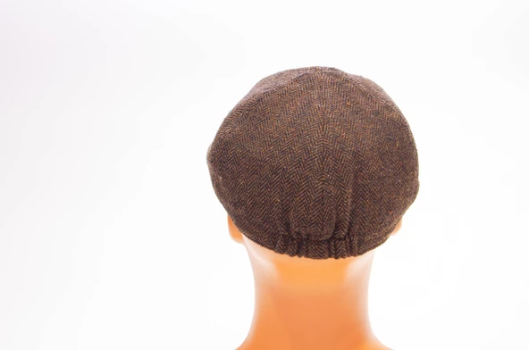 Erkek Şapka Driver Kasket Flat Cap Su Tutmaz Yünlü Tweed Plate Kahverengi Solognac - 3