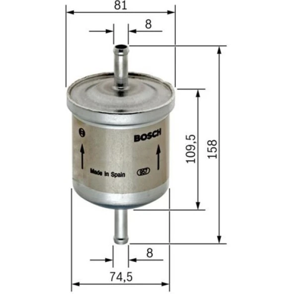 Bosch Yakıt Filtresi CLIO-R9-R11-R19-R21-SAFRANE-P505-P806-TRAFIC-MASTER-IBIZA I -Golf Iıı-Malaga 0450905030