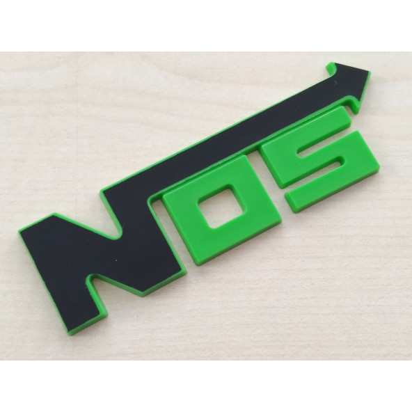 NOS ARMASI 10x3cm KABARTMA SPORT ARMA YEŞİL (NOS LOGOSU) NOS YAZISI - NOS LOGO
