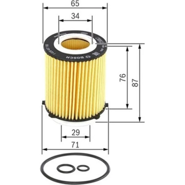 Bosch Yağ Filtresi Mercedes A Seri W176 A180-A200-A250-B Seri W246 B180-B200-B220-B250-C Seri C180-C200 F026407166