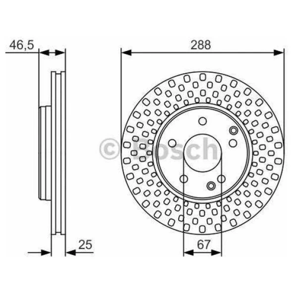 Bosch Fren Diski Ön [5D 288Mm] W202 W203 C203 W210 R170 95 M 111.