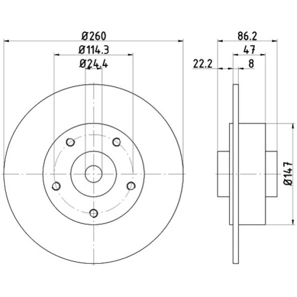 Bosch Fren Diski Arka [5D 260Mm] Fluence Megane III 1.6 16V 10 K4 ürün görseli