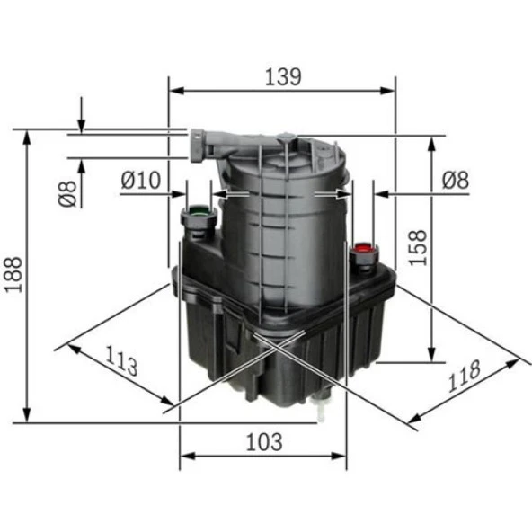 Bosch 0450906473 Yakıt Filtresi Clıo Iıı 1.5dcı 05- -Modus 1.5dcı 04- 0450907015