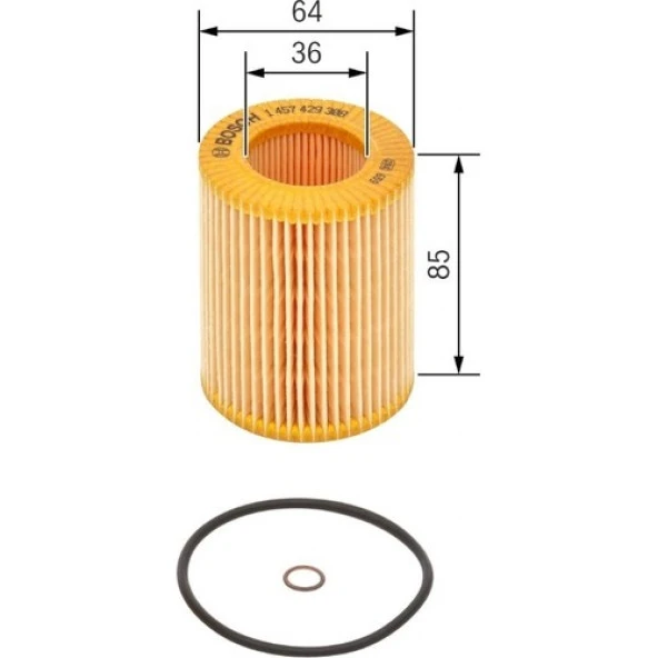 Bosch 1457429308 Yağ Filtresi Hyundai Accent Admire 0306 Getz 02