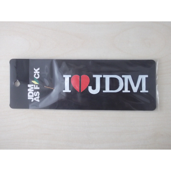 I LOVE JDM YAZISI 10,5x2cm KABARTMA SPORT ARMA BEYAZ (JDM ARMASI) JDM LOGOSU