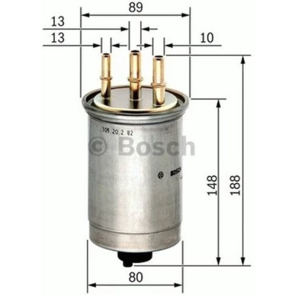 Bosch Yakıt Filtresi Transıt Connect-Tourneo Connect 1.8tdcı 02- 90 Ps Jaguar 0986AF6039