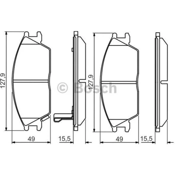 Bosch Fren Balatası Ön 127Mm Accent I X 3 1.3 94