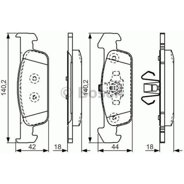 Bosch Fren Balatası Ön 140Mm Clio Iv 0.9 Tce 90 12