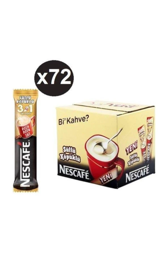 Nescafe 3ü1 Arada Sütlü Köpüklü 17.4 Gram (72 Li Paket)
