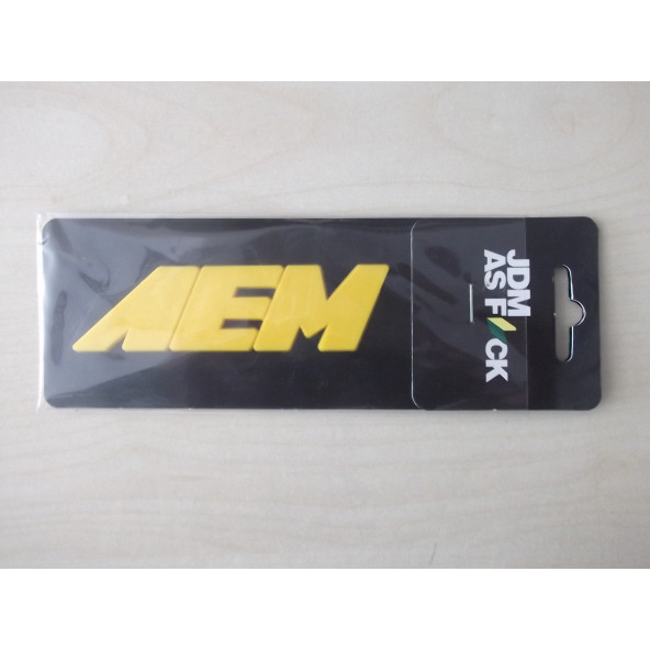 AEM YAZISI 10x2,5cm KABARTMA SPORT ARMA SARI-GRİ (AEM ARMASI) AEM LOGOSU