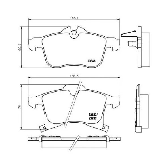 Bosch 0986424707 (0986Tb2459) Ön Balata Astra H 04=> Merıva 03=> Zafıra 05=> Corsa C D 03=> Combo 04=>