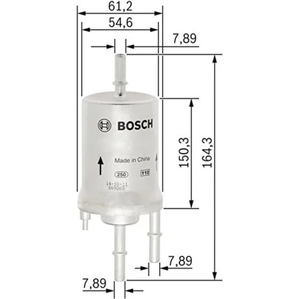 Bosch Yakıt Filtresi Golf V-Jetta Iıı-Polo Iv-Caddy Iıı-Fabıa Iı-Octavıa Iı-A3-Ibıza Iv-1.4-1.6 16V 4 Bar F026403006