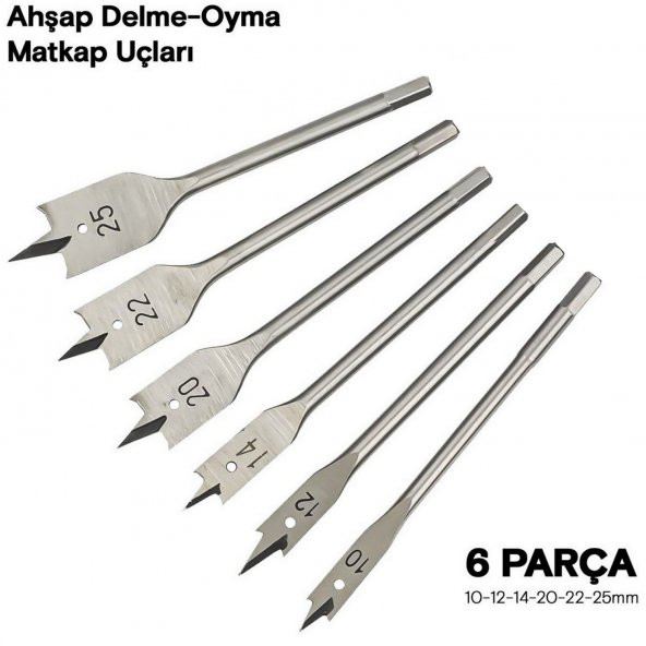 Yaprak Matkap Ucu Seti 6 Parça Tahta Ahşap Oyma Kelebek Set Ahşap Oyucu Set - 5