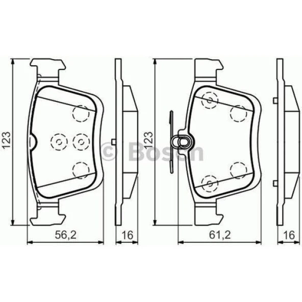 Bosch Fren Balatası Arka Golf VII A3 12 E.No0986Tb3176