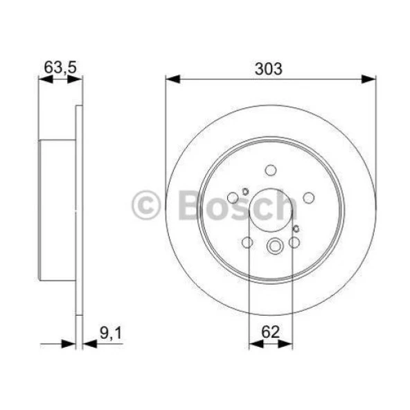 Bosch Fren Diski Arka 5D 303Mm Rav 4 II 00 05
