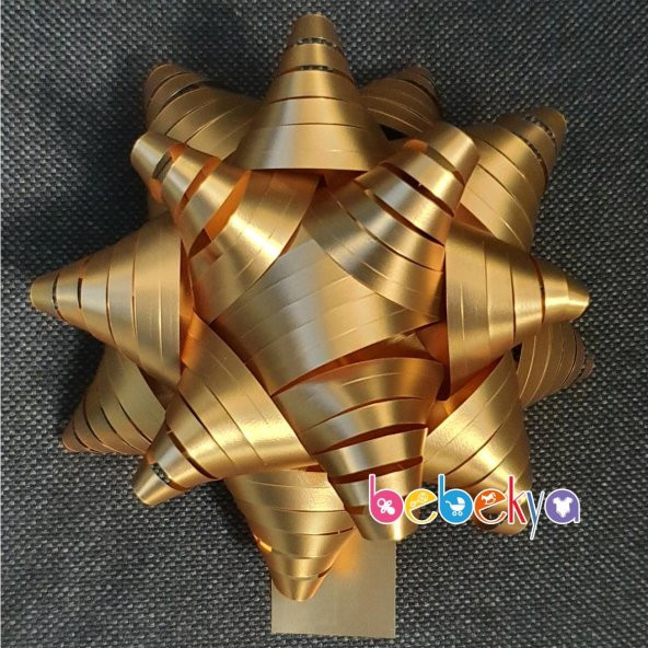 Hediye Paketleri İçin 9 cm lik Büyük Boy Hazır Kendinden Yapışkanlı ALTIN GOLD DORE Fiyonk 24 ADET