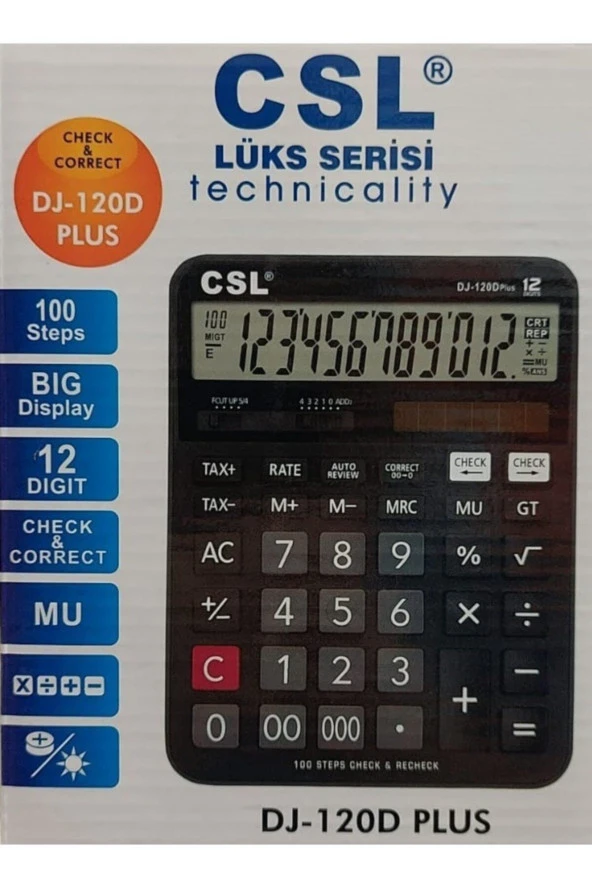CSL 12 Haneli Masa Tipi İşlem Kontrollü Hesap Makinesi - 3
