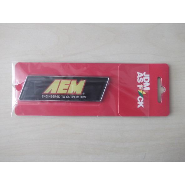AEM ARMASI 10x3cm KÖŞELİ SPORT ARMA (AEM LOGOSU) AEM YAZISI - ÇAMURLUK ve BAGAJ ARMASI