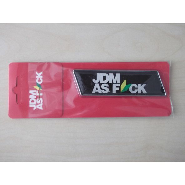 JDM ARMASI 10x3cm KÖŞELİ SPORT ARMA PARLAK ÇERÇEVE (JDM LOGOSU) JDM YAZISI - ÇAMURLUK ve BAGAJ ARMASI