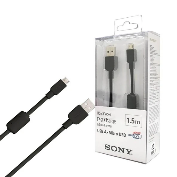 SONY CP-AB150 Orjinal Hızlı Şarj Micro Usb Data ve Şarj Kablosu - Siyah - 4
