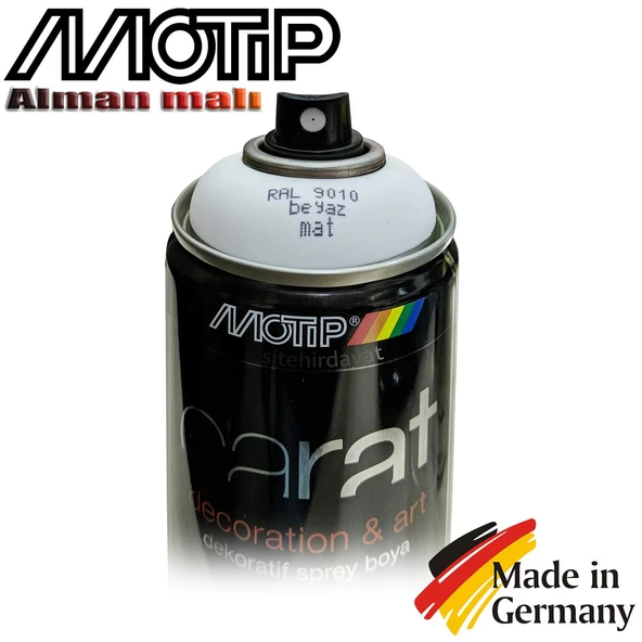 Motip Carat Ral 9010 Sprey Boya 400ml - Mat Beyaz