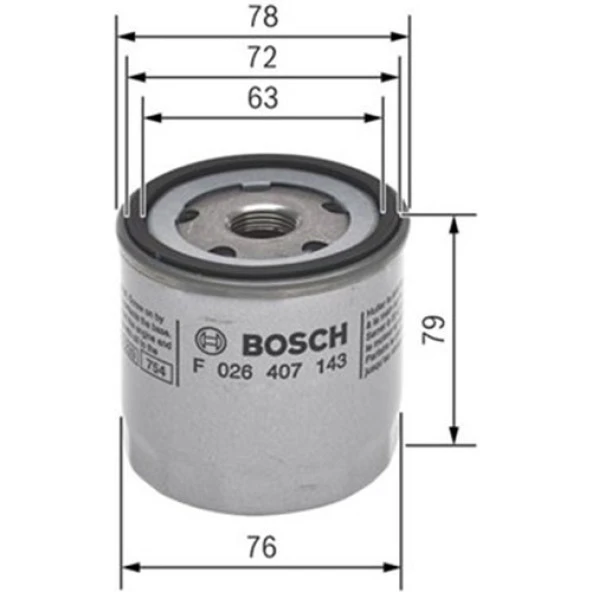 Bosch 0451103318-0986TF0008 Yağ Filtresi Polo-Golf Iıı-Caddy-Bora-Octavıa-Fabıa-Toledo-Leon-Passat 1.8 F026407143