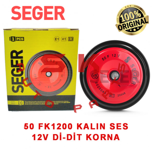 12V Seger Didit Korna Kalın Ses Disk Korna Seger 50Fk1200