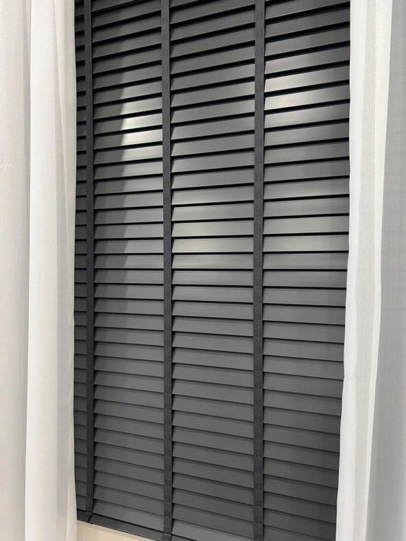 Jaluzi Perde Lake Polywood 50mm Ofis Modern Ve Tüm Mekanlar Için  Antrasit 140 x 150 - 2