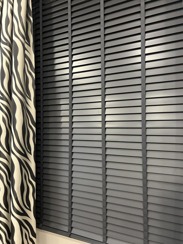 Jaluzi Perde Lake Polywood 50mm Ofis Modern Ve Tüm Mekanlar Için  Antrasit 100 x 200 - 5