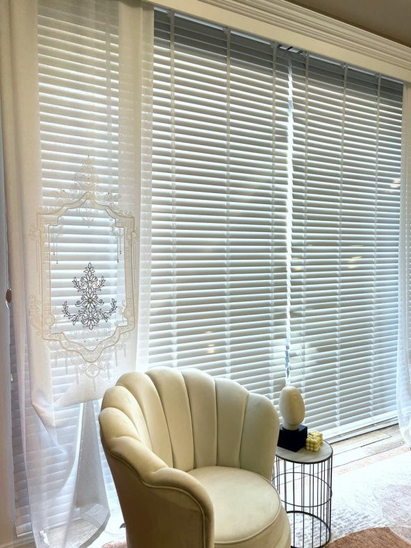 Jaluzi Perde Lake Polywood 50mm Ofis Modern Ve Tüm Mekanlar Için  Beyaz 160 x 100 - 3