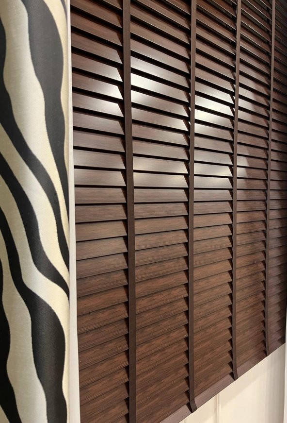 Jaluzi Perde Lake Polywood 50mm Ofis Modern Ve Tüm Mekanlar Için  Koyu Kahverengi 160 x 180 - 5