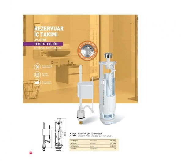 Nkp 3/6 Litre Çift Kademeli Klozet Rezervuar İç Takım - 2